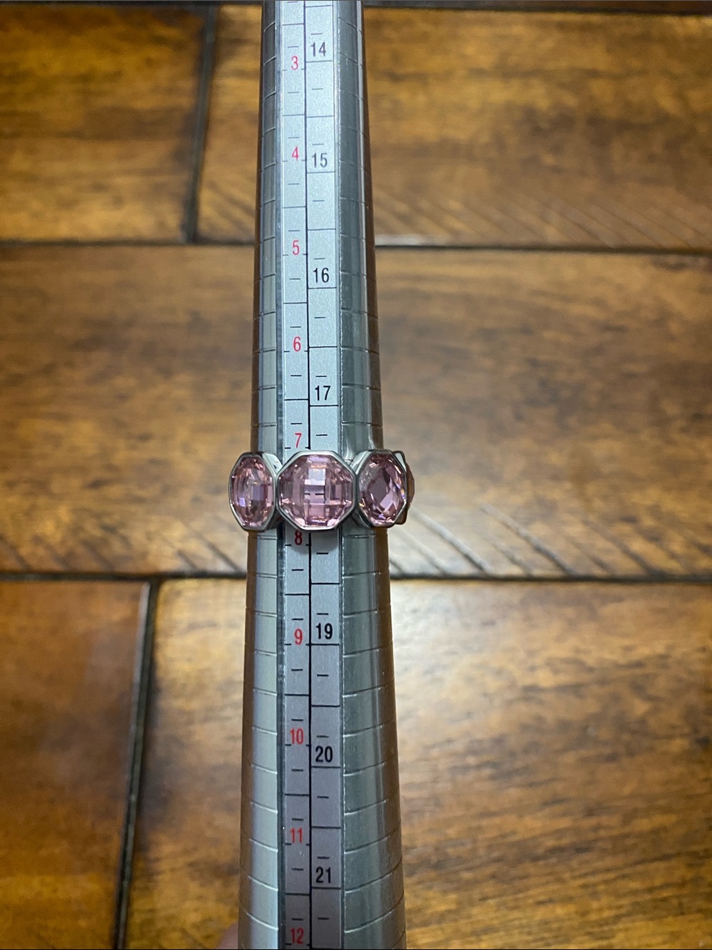 Bomb Party OG Originals Ring- Rose Quartz Cubic Zirconia - Rhodium - 8